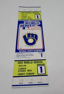 Milwaukee Brewers 1983 World Series "Phantom" Unused Ticket Stub - Bild 1 von 2
