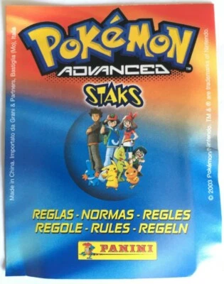 REGLAS-NORMAS-REGLES-REGOLE-RULES STAKS ADVANCED POKEMON NEUF, PANINI DE 2003 - Photo 1/2
