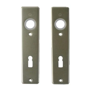 Zimmertür Kurzschild, Garnitur ALU Natur paar Buntbart 72mm silber F2 - Bild 1 von 4