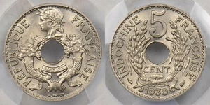 French Indo China 1939 5 Cents PCGS MS66 PC0804* combine shipping br/ br/ Multi - Picture 1 of 3