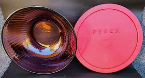 Vintage Pyrex 10 Cup Sculptured Cranberry Mixing Bowl w/ Lid [7403-S] (EUC) - Picture 1 of 7