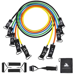 11pcs Resistance Bands Set Pull Rope Gym Home Fitness Exercise Yoga Tube - Picture 1 of 8
