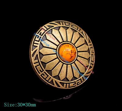 10X Bronze Western Sun Flower Metal Leather Belt Concho Lot Button Screwback - Image 1 of 4