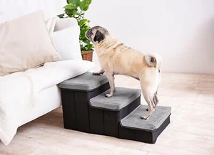 Escalera para perros con espacio de almacenamiento - Escaleras para perros y gatos, rampa para pequeños o un - Imagen 1 de 3