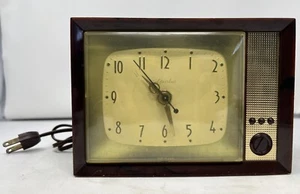 Spartus Console Tel-o-Klok Mod. 730 TV-Television Novelty Clock, Runs-Keeps Time - Picture 1 of 12