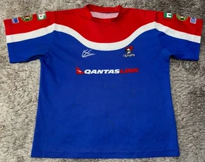 T82 Vintage Newcastle Knights Training Tee Shirt NRL Qantas Link Mens 2XL *READ* - Picture 1 of 15