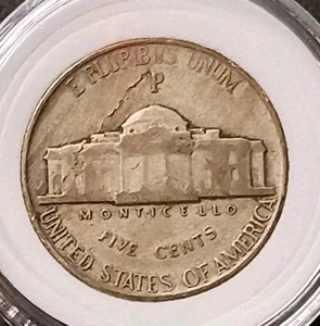 1943 P Silver Nickel Lamination Error WW11 Era Jefferson War Time  Nickel - Picture 1 of 7