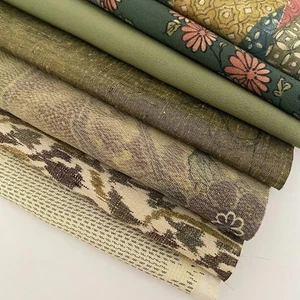 Bundle #195 Basil Vintage Silk Fabric Scraps Japanese Kimono Fabric Bag - Picture 1 of 5