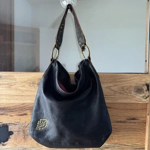 Betsey Johnson borsa zingara hobo vintage in pelle borsa slouch - Foto 1 di 15