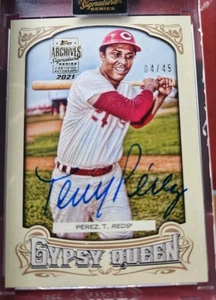 2021 Topps Archives Signature Series Retired Tony Perez Gypsy Queen 4/45 - Bild 1 von 2