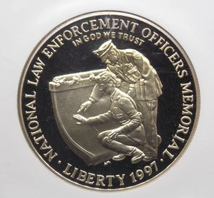 1997 "P" PROOF National *LAW ENFORCEMENT* Silver Dollar $1 NGC PF69 UC #086 - Picture 1 of 6