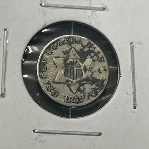 1852 Silver 3C Three Cent Coin Collection Civil War Time - Picture 1 of 4
