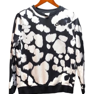Nike Y2K Sweatshirt Boys Size XL Black Cowprint Sportswear Essentials - Picture 1 of 4