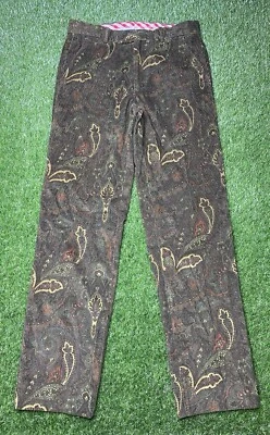 Etro Milano Corduroy Pants Size 46 Paisley Cotton Flat Front Made in Italy - Image 1 of 4