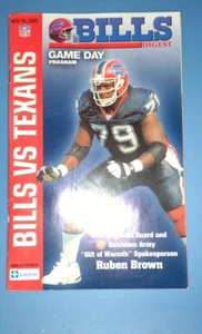 BUFFALO BILLS GAME DAY PLAY BOOK 16 DE NOVIEMBRE DE 2003 BILLS vs. TEXANS - Imagen 1 de 2