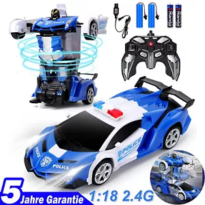 Transformator RC Auto Ferngesteuertes Roboter Polizeiauto für Kinder 3-12 Jahre - Bild 1 von 12
