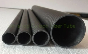 3K Roll Wrapped Carbon Fiber Tube/Pipe OD 33mm ID 30mm L500mm Poles Matt  - Picture 1 of 3