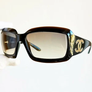 occhiali da sole CHANEL 6022-Q sunglasses brown oval square wrap 538/13 new lens - Imagen 1 de 13