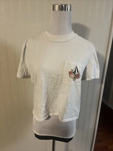 Volcom White Florida Short Sleeve Graphic Cropped Tee M (8) - Picture 1 of 8