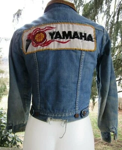 Chaqueta de Jean Azul Yamaha de Colección Años 70 Blue Bell Maverick Forrada en Lanza Talla Pequeña - Imagen 1 de 11