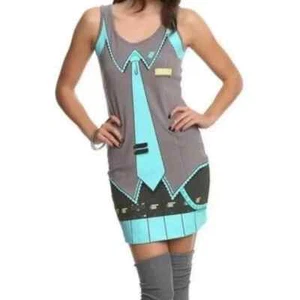 WeLoveFine Juniors I Am Hatsune Miku Vocaloid Cosplay Tank Dress New XS,M,L, 2XL - Picture 1 of 5