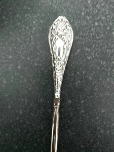 Antique Victorian Ornate Silver button hook 1906 British Hallmark - Picture 1 of 7