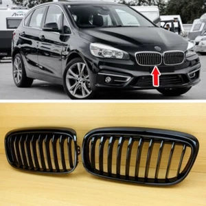 Painted Black Fits For BMW 2-Series F45 F46 2014-2017 Front Kidney Grille Set - Picture 1 of 5