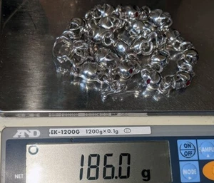 Sterling 925 Silber schwere und große Totenkopf Halskette, mit roten Steinen (Augen) - Bild 1 von 22