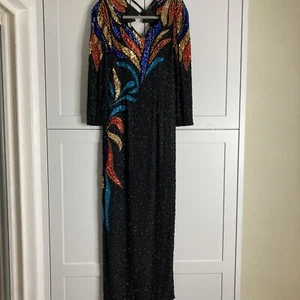 Sho Max Originals Sequin Rainbow Long Evening Size Medium - Picture 1 of 8