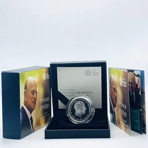 2017 Royal Mint Prinz Philip Ein Leben im Dienst Piedfort Silber Proof 5 Pfund Münze - Bild 1 von 6