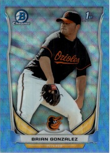 2014 Bowman Chrome Draft Blue Wave Refractors #CDP85 Brian Gonzalez