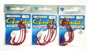 3 PACKUNGEN GAMAKATSU OFFSET SCHAFT SCHNECKE EWG HAKEN - GRÖSSE 5/0 5 STÜCK (58315) - Bild 1 von 2