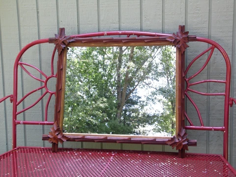 Antique Victorian Black Forest Hand Carved Walnut Parcel Gilt Frame Wall Mirror Cover