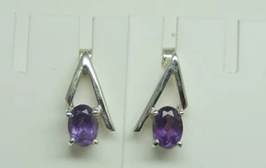 1,78 Quilates Centellante Amatista de Diseño Pendientes, Pendiente, 925 Plata - Imagen 1 de 1