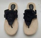 Womens Sandals Cliffs by White Mountain flower accents  Black size 10M PREOWNED