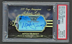 2017 SAGE #SACMT MITCHELL TRUBISKY Auto Cut Signature RC #1/1 PSA 9 MINT - Picture 1 of 2
