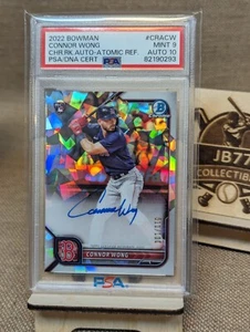 2022 Bowman #CRA-CW Connor Wong RC CHROME Atomic Refractor 11/100 PSA 9 Auto 10 - Picture 1 of 2