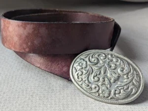 Vintage ENGLAND Made BANANA REPUBLIC Buckle Gürtel 32 Western Leder 80er Safari - Bild 1 von 10