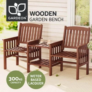 Gardeon Wooden Garden Bench Chair Table Loveseat Outdoor Furniture Patio Park - Picture 1 of 10