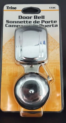 Timbre de puerta Trine 172C baja tensión nuevo stock antiguo 1994 cromo plateado Foto 1 de 3