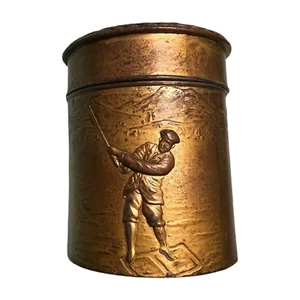De colección Raro Latón Golf Alijo Tabaco Cigarro Contenedor Tarro Soporte Japón 3" - Imagen 1 de 6