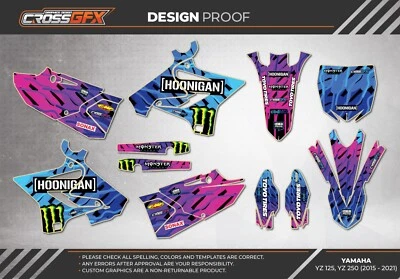 2015 2016 2017 2018 2019 2020 2021 YZ 125 250 Graphics Kit YAMAHA YZ125 YZ250 Foto 1 de 4