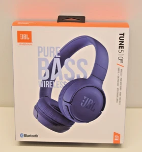 JBL Tune 510BT Wireless Bluetooth On-Ear Headphones with Purebass Sound - Blue - Picture 1 of 11
