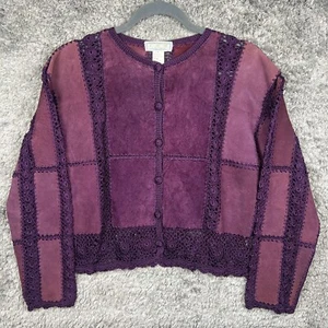 SMH Suede Leather Jacket with Lace Small - Picture 1 of 9