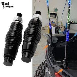 2X LED Spiral Whip Light Spring Base Mount Quick Release Black For Yamaha Can-Am - Picture 1 of 14