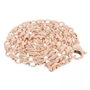 Collar de eslabones de moda hecho a mano liso de oro rosa de 10k 20" 4 mm 23,5 gramos - Imagen 1 de 3