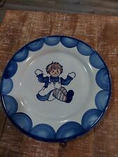 Vintage Louisville Stoneware Kentucky Raggedy Ann Cookie/Dinner Plate Blue 9"