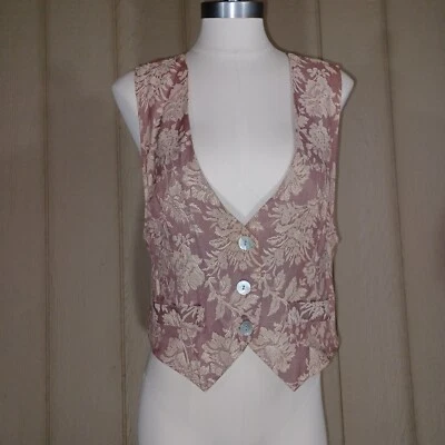 Chaleco RJ Stevens Mujer 10 Marrón Tostado DE COLECCIÓN Elegante Madreperla Botones Usado en Excelente Condición Foto 1 de 4