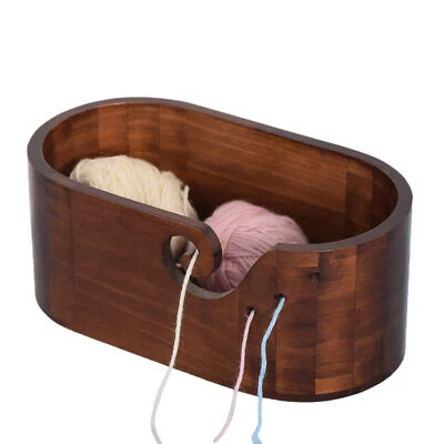 Деревянная пряжа чаша шерсти мяч держатель вязальная чаша вихрь дизайн гладкий крючком чаша - Изображение 1 из 4