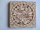 ANTIQUE VICTORIAN STEELE & WOOD AESTHETIC ARTS & CRAFTS STYLE TILE C1885